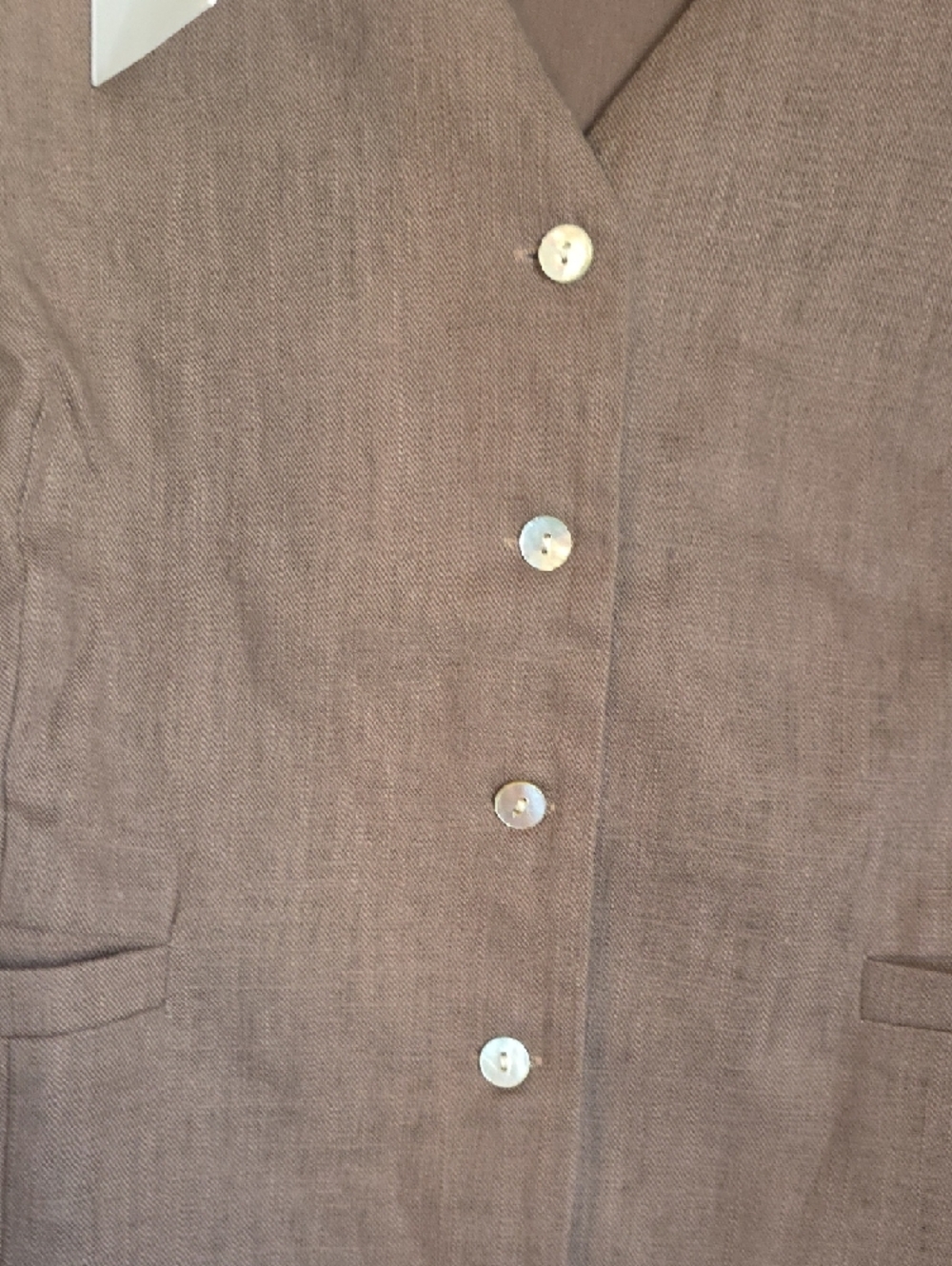 Brown V-Neck Cotton/Linen Blend Vest - Women's XXL - Picture 5 of 9